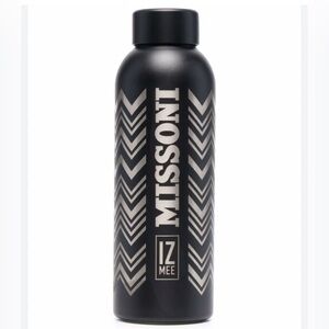 NWT Missoni Zigzag Logo print Stainless Steel Water Bottle in Black